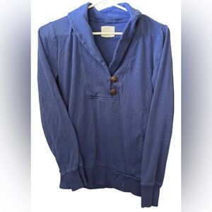 Banana Republic Blue Long Sleeve Henley Shawl Sweater Small
